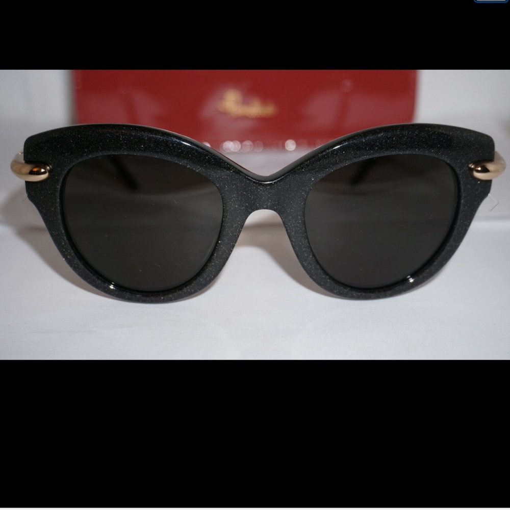 POMELLATO PM0022s SUNGLASSES DARK GRAY SUBTLE SPARKLE NWOT WITH CASE